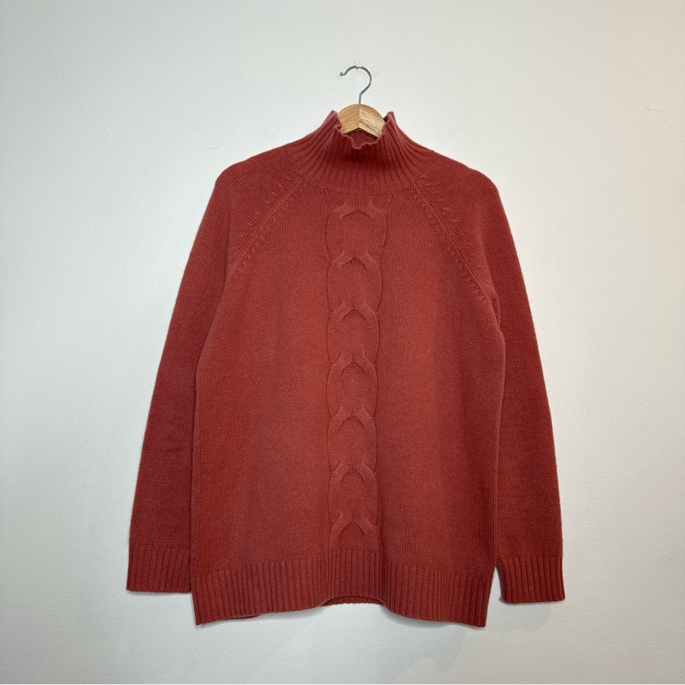 Garnet Hill 100% Cashmere Funnelneck Mockneck Sweater in rose mauve size small